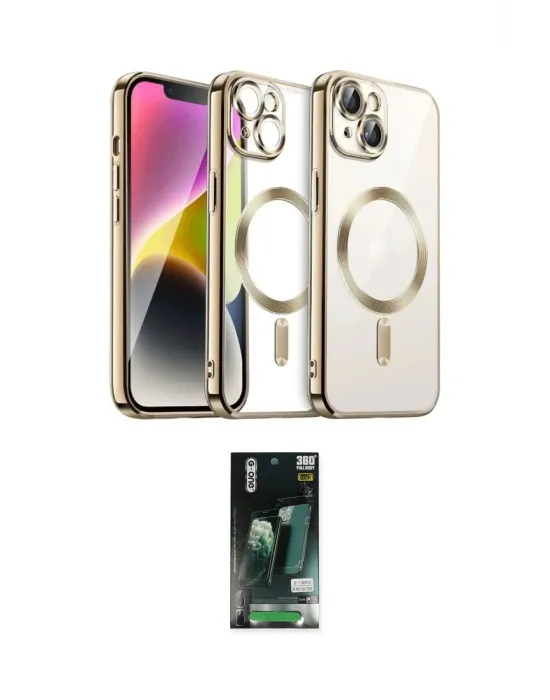 ieg™ iPhone 13 Kılıf Nova Işık Özel Seri - Şeffaf 360 Full Body Arka Koruyucu