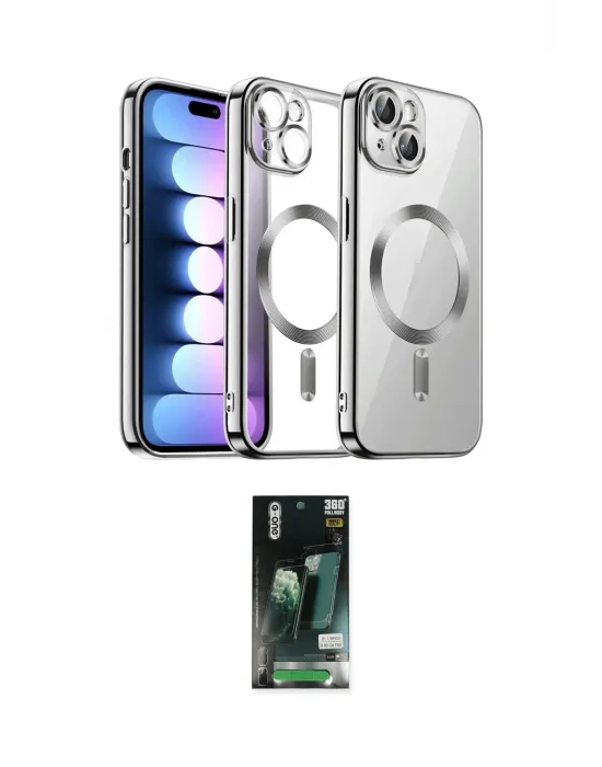ieg™ iPhone 13 Kılıf Nova Işık Özel Seri - Şeffaf 360 Full Body Arka Koruyucu