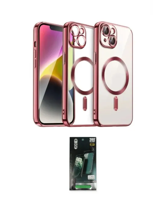 ieg™ iPhone 13 Kılıf Nova Işık Özel Seri - Şeffaf 360 Full Body Arka Koruyucu