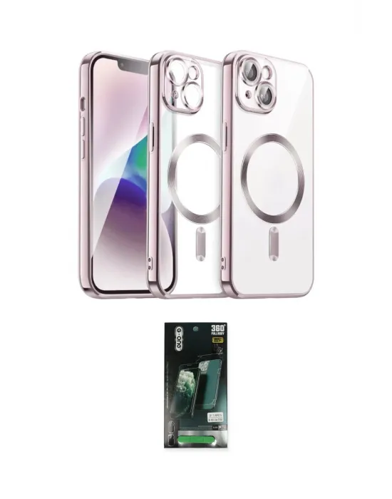 ieg™ iPhone 13 Kılıf Nova Işık Özel Seri - Şeffaf 360 Full Body Arka Koruyucu