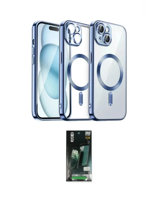ieg™ iPhone 13 Kılıf Nova Işık Özel Seri - Şeffaf 360 Full Body Arka Koruyucu