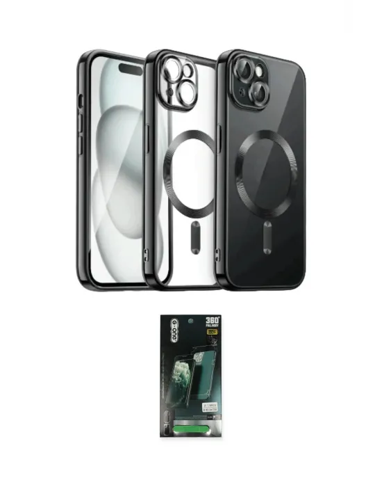 ieg™ iPhone 13 Kılıf Nova Işık Özel Seri - Şeffaf 360 Full Body Arka Koruyucu