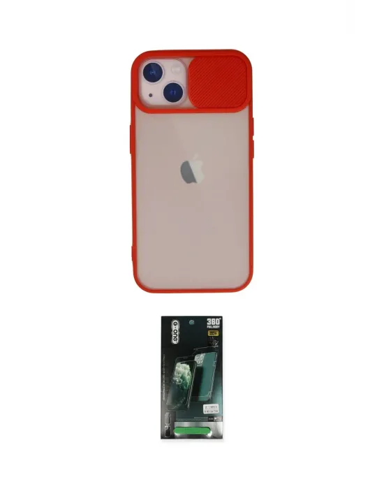 ieg™ iPhone 13 Kılıf Vadi Çizgi - Şeffaf 360 Full Body Arka Koruyucu