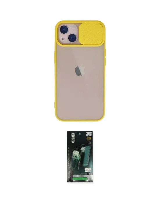 ieg™ iPhone 13 Kılıf Vadi Çizgi - Şeffaf 360 Full Body Arka Koruyucu