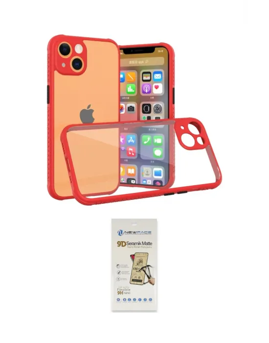 ieg™ iPhone 13 Mini Kılıf Nova Asil Özel Seri - Siyah Mat Seramik Nano Ekran Koruyucu