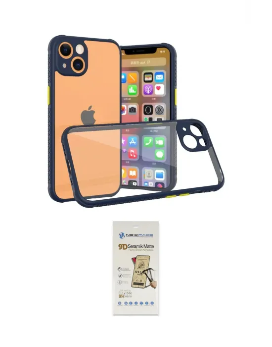 ieg™ iPhone 13 Mini Kılıf Nova Asil Özel Seri - Siyah Mat Seramik Nano Ekran Koruyucu