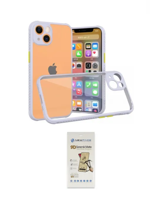ieg™ iPhone 13 Mini Kılıf Nova Asil Özel Seri - Siyah Mat Seramik Nano Ekran Koruyucu