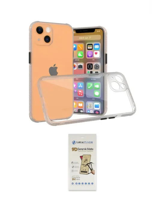ieg™ iPhone 13 Mini Kılıf Nova Asil Özel Seri - Siyah Mat Seramik Nano Ekran Koruyucu