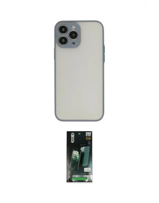 ieg™ iPhone 13 Pro Kılıf Ahenk Çizgi Serisi - Şeffaf 360 Full Body Arka Koruyucu