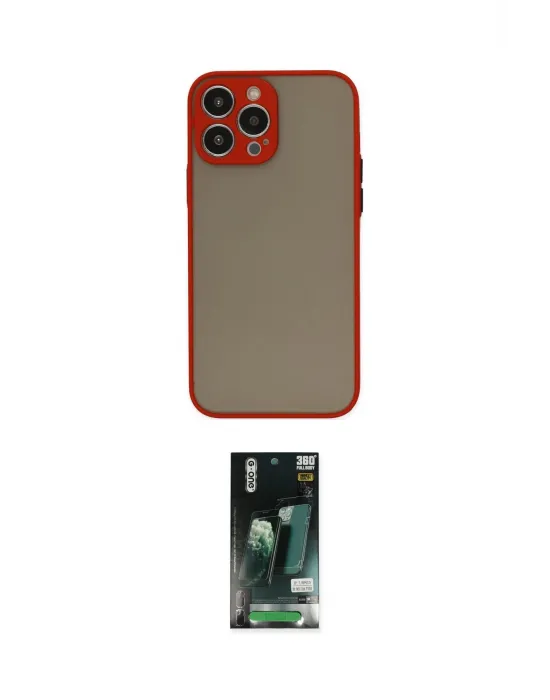 ieg™ iPhone 13 Pro Kılıf Ahenk Çizgi Serisi - Şeffaf 360 Full Body Arka Koruyucu