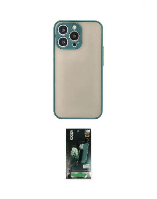 ieg™ iPhone 13 Pro Kılıf Ahenk Çizgi Serisi - Şeffaf 360 Full Body Arka Koruyucu