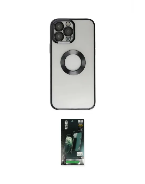 ieg™ iPhone 13 Pro Kılıf Pusula Form - Şeffaf 360 Full Body Arka Koruyucu