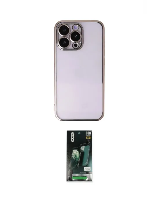 ieg™ iPhone 13 Pro Kılıf Vadi Minimal - Şeffaf 360 Full Body Arka Koruyucu