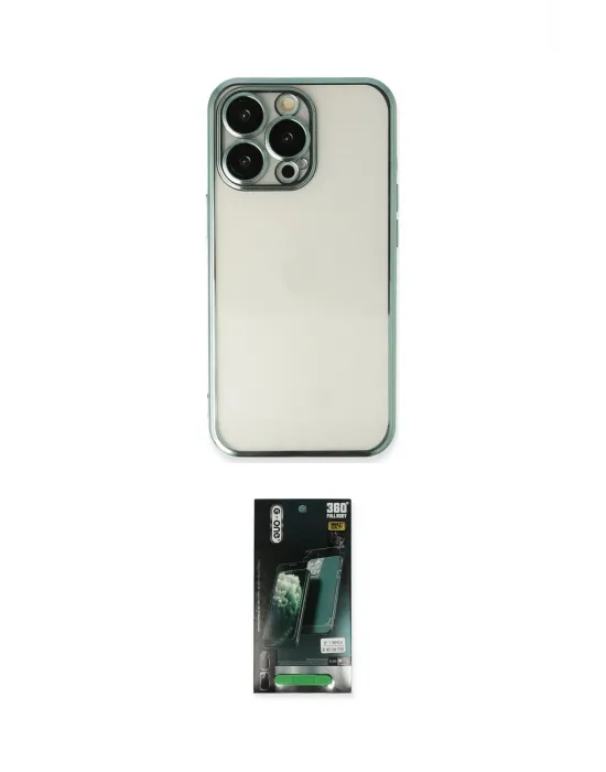 ieg™ iPhone 13 Pro Kılıf Vadi Minimal - Şeffaf 360 Full Body Arka Koruyucu