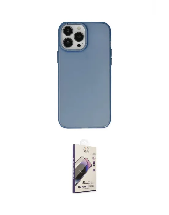 ieg™ iPhone 13 Pro Max Kılıf Ahenk Çizgi Prime - Siyah Bilvis 3D Mat Cam Ekran Koruyucu