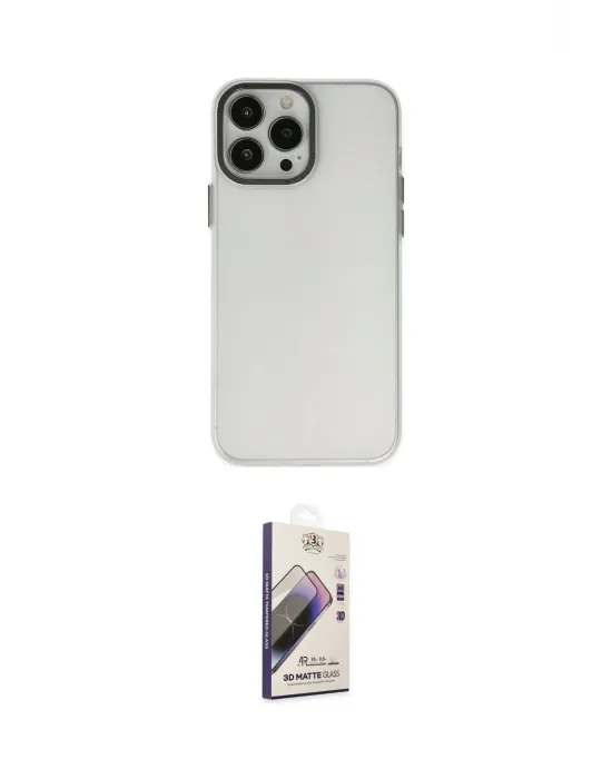ieg™ iPhone 13 Pro Max Kılıf Ahenk Çizgi Prime - Siyah Bilvis 3D Mat Cam Ekran Koruyucu