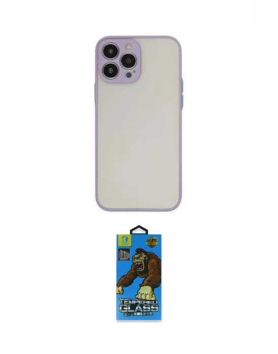 ieg™ iPhone 13 Pro Max Kılıf Ahenk Çizgi Serisi - Siyah 18D Cam Ekran Koruyucu