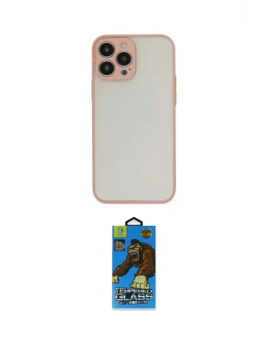 ieg™ iPhone 13 Pro Max Kılıf Ahenk Çizgi Serisi - Siyah 18D Cam Ekran Koruyucu