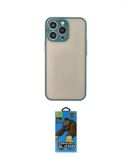 ieg™ iPhone 13 Pro Max Kılıf Ahenk Çizgi Serisi - Siyah 18D Cam Ekran Koruyucu
