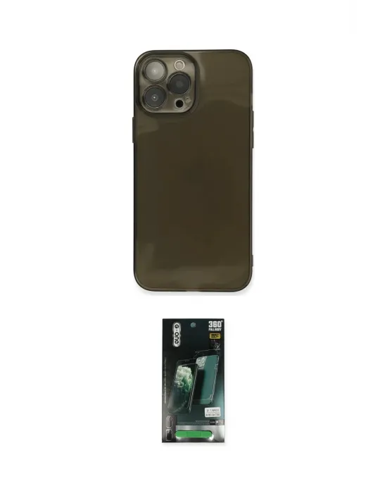 ieg™ iPhone 13 Pro Max Kılıf Ahenk Doku - Şeffaf 360 Full Body Arka Koruyucu
