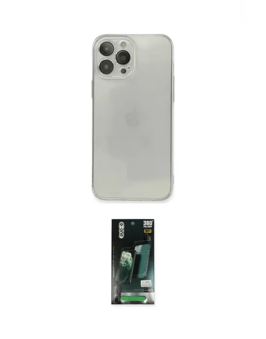 ieg™ iPhone 13 Pro Max Kılıf Ahenk Doku - Şeffaf 360 Full Body Arka Koruyucu