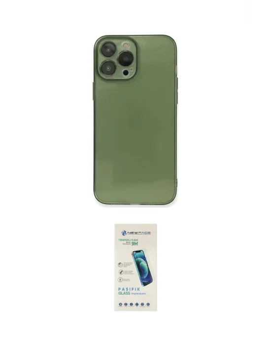 ieg™ iPhone 13 Pro Max Kılıf Ahenk Doku - Şeffaf Pasifik Cam Ekran Koruyucu