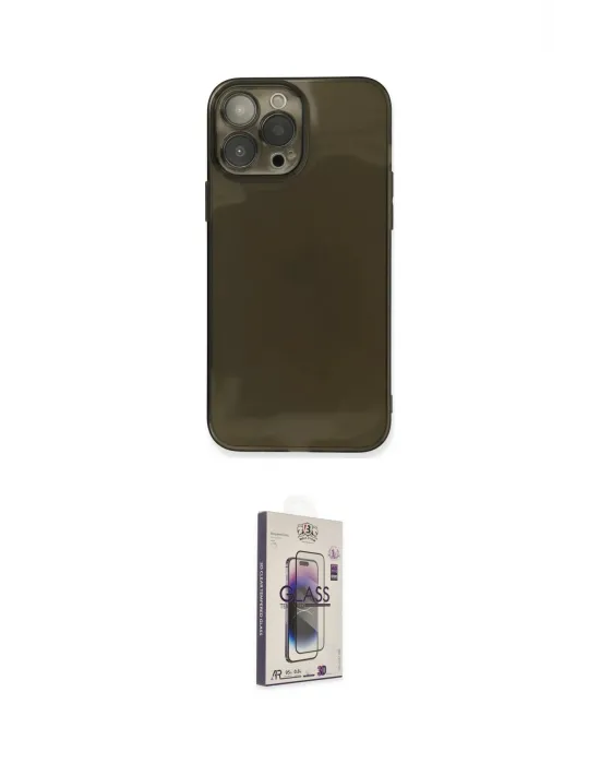 ieg™ iPhone 13 Pro Max Kılıf Ahenk Doku - Siyah Bilvis 3D Cam Ekran Koruyucu