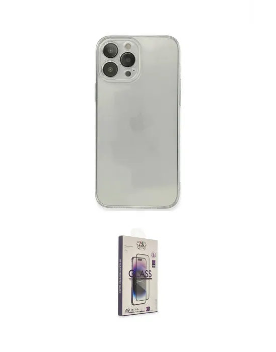 ieg™ iPhone 13 Pro Max Kılıf Ahenk Doku - Siyah Bilvis 3D Cam Ekran Koruyucu
