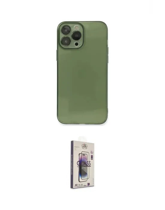 ieg™ iPhone 13 Pro Max Kılıf Ahenk Doku - Siyah Bilvis 3D Cam Ekran Koruyucu