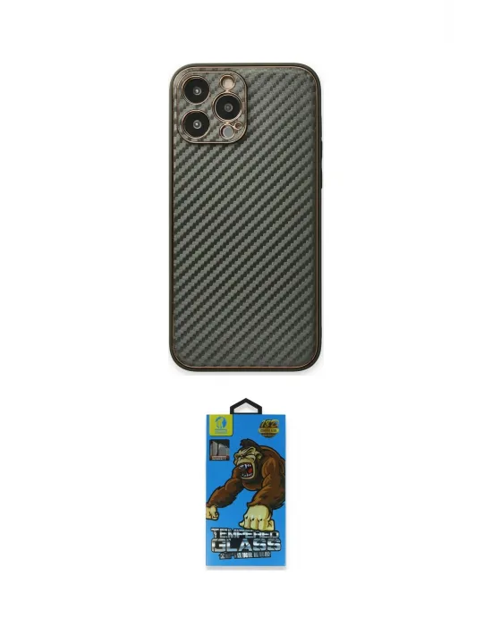 ieg™ iPhone 13 Pro Max Kılıf Ahenk Işık - Siyah 18D Cam Ekran Koruyucu