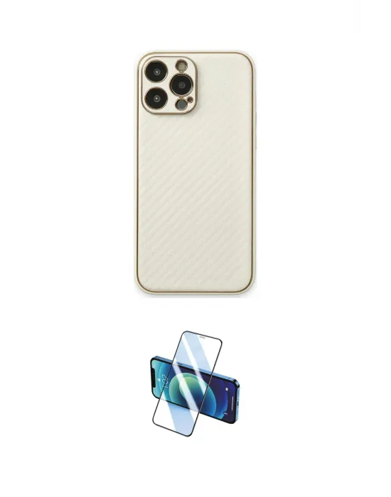 ieg™ iPhone 13 Pro Max Kılıf Ahenk Işık - Siyah 3D Antistatik Cam Ekran Koruyucu
