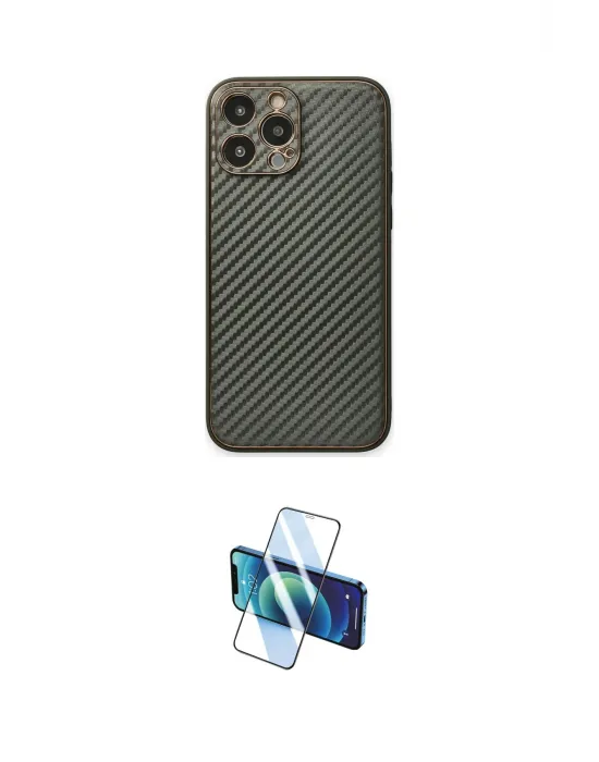 ieg™ iPhone 13 Pro Max Kılıf Ahenk Işık - Siyah 3D Antistatik Cam Ekran Koruyucu