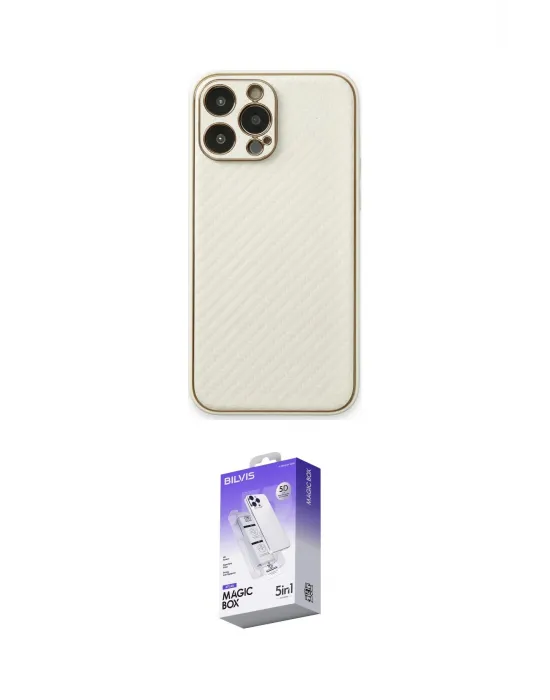 ieg™ iPhone 13 Pro Max Kılıf Ahenk Işık - Siyah Bilvis 5in1 3D Magic Cam Ekran Koruyucu