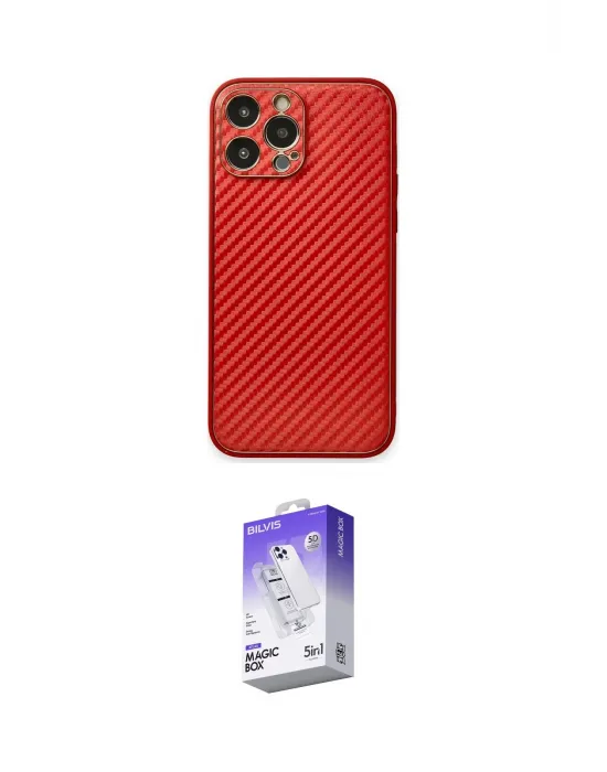 ieg™ iPhone 13 Pro Max Kılıf Ahenk Işık - Siyah Bilvis 5in1 3D Magic Cam Ekran Koruyucu