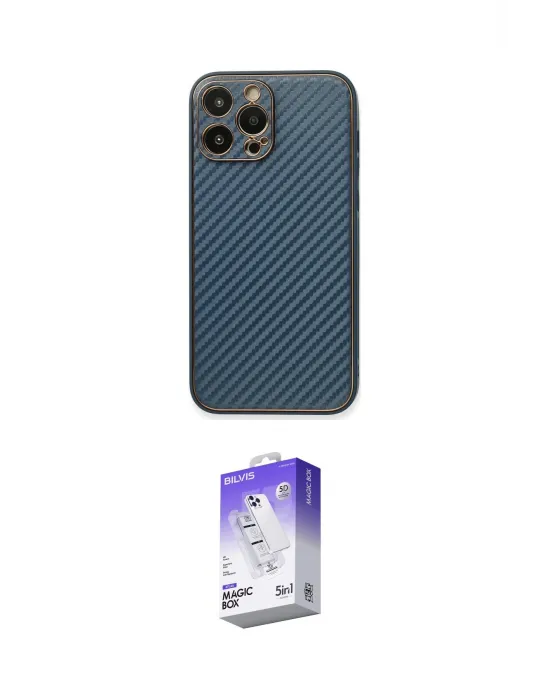 ieg™ iPhone 13 Pro Max Kılıf Ahenk Işık - Siyah Bilvis 5in1 3D Magic Cam Ekran Koruyucu