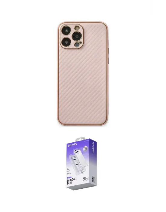 ieg™ iPhone 13 Pro Max Kılıf Ahenk Işık - Siyah Bilvis 5in1 3D Magic Cam Ekran Koruyucu