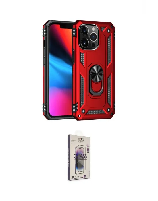 ieg™ iPhone 13 Pro Max Kılıf Ahenk Klasik Koleksiyonu - Siyah Bilvis 3D Cam Ekran Koruyucu