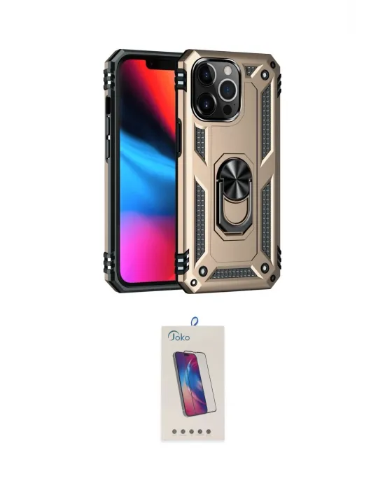 ieg™ iPhone 13 Pro Max Kılıf Ahenk Klasik Koleksiyonu - Siyah Joko 5D Cam