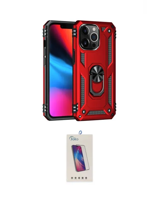 ieg™ iPhone 13 Pro Max Kılıf Ahenk Klasik Koleksiyonu - Siyah Joko 5D Cam