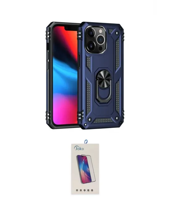 ieg™ iPhone 13 Pro Max Kılıf Ahenk Klasik Koleksiyonu - Siyah Joko 5D Cam