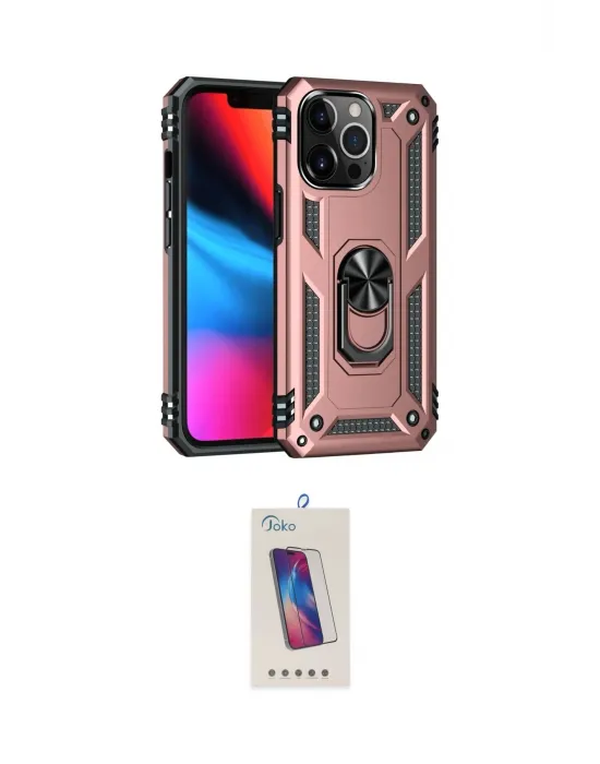 ieg™ iPhone 13 Pro Max Kılıf Ahenk Klasik Koleksiyonu - Siyah Joko 5D Cam