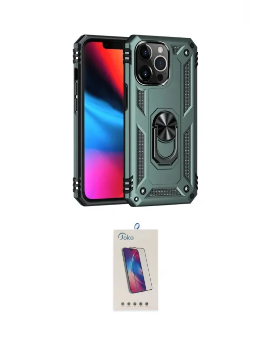 ieg™ iPhone 13 Pro Max Kılıf Ahenk Klasik Koleksiyonu - Siyah Joko 5D Cam