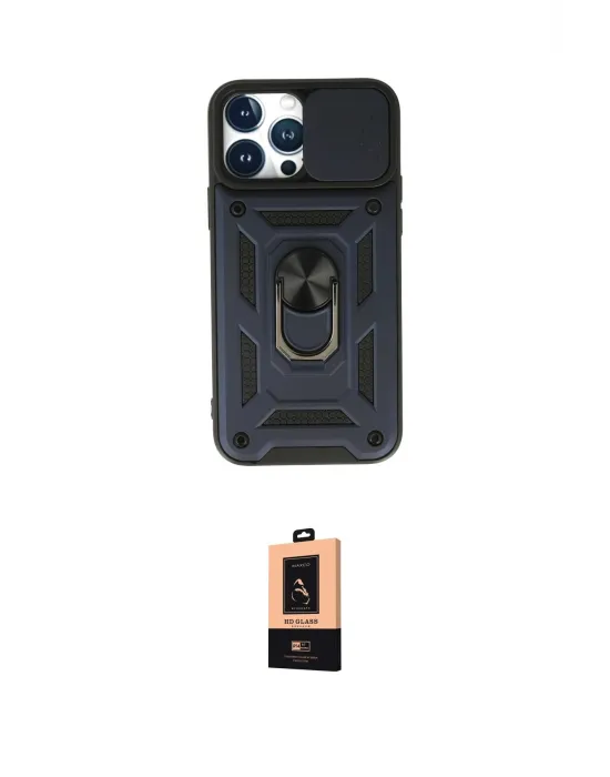 ieg™ iPhone 13 Pro Max Kılıf Ahenk Klasik - Şeffaf Maxco Cam Ekran Koruyucu