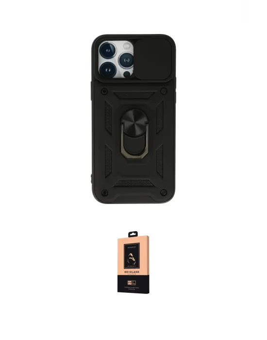 ieg™ iPhone 13 Pro Max Kılıf Ahenk Klasik - Şeffaf Maxco Cam Ekran Koruyucu
