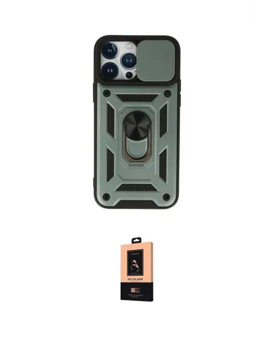 ieg™ iPhone 13 Pro Max Kılıf Ahenk Klasik - Şeffaf Maxco Cam Ekran Koruyucu