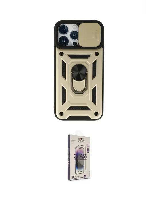 ieg™ iPhone 13 Pro Max Kılıf Ahenk Klasik - Siyah Bilvis 3D Cam Ekran Koruyucu
