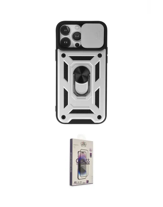 ieg™ iPhone 13 Pro Max Kılıf Ahenk Klasik - Siyah Bilvis 3D Cam Ekran Koruyucu