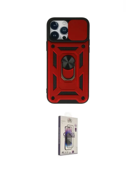 ieg™ iPhone 13 Pro Max Kılıf Ahenk Klasik - Siyah Bilvis 3D Cam Ekran Koruyucu