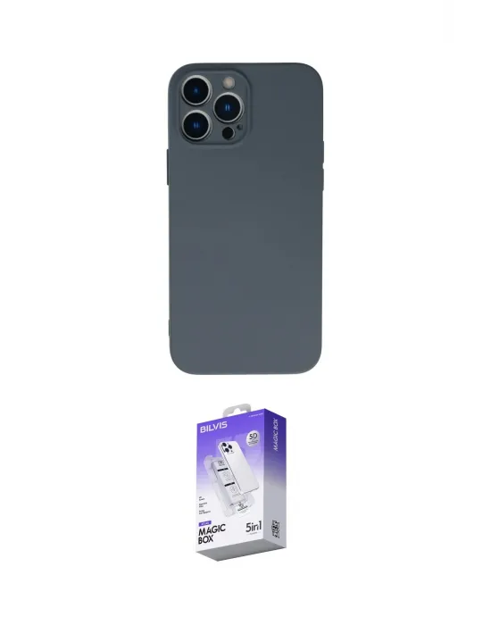 ieg™ iPhone 13 Pro Max Kılıf Ahenk Serisi - Siyah Bilvis 5in1 3D Magic Cam Ekran Koruyucu