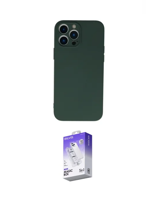 ieg™ iPhone 13 Pro Max Kılıf Ahenk Serisi - Siyah Bilvis 5in1 3D Magic Cam Ekran Koruyucu